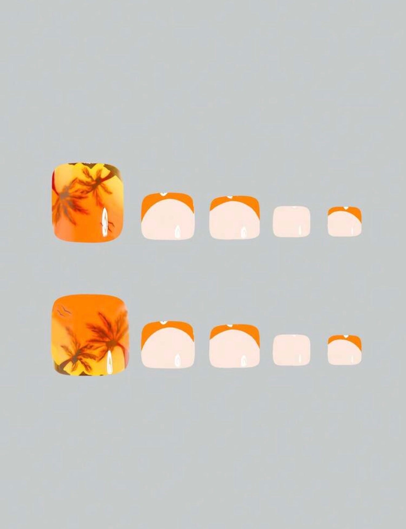 Tropical Sunset Press On Toenails