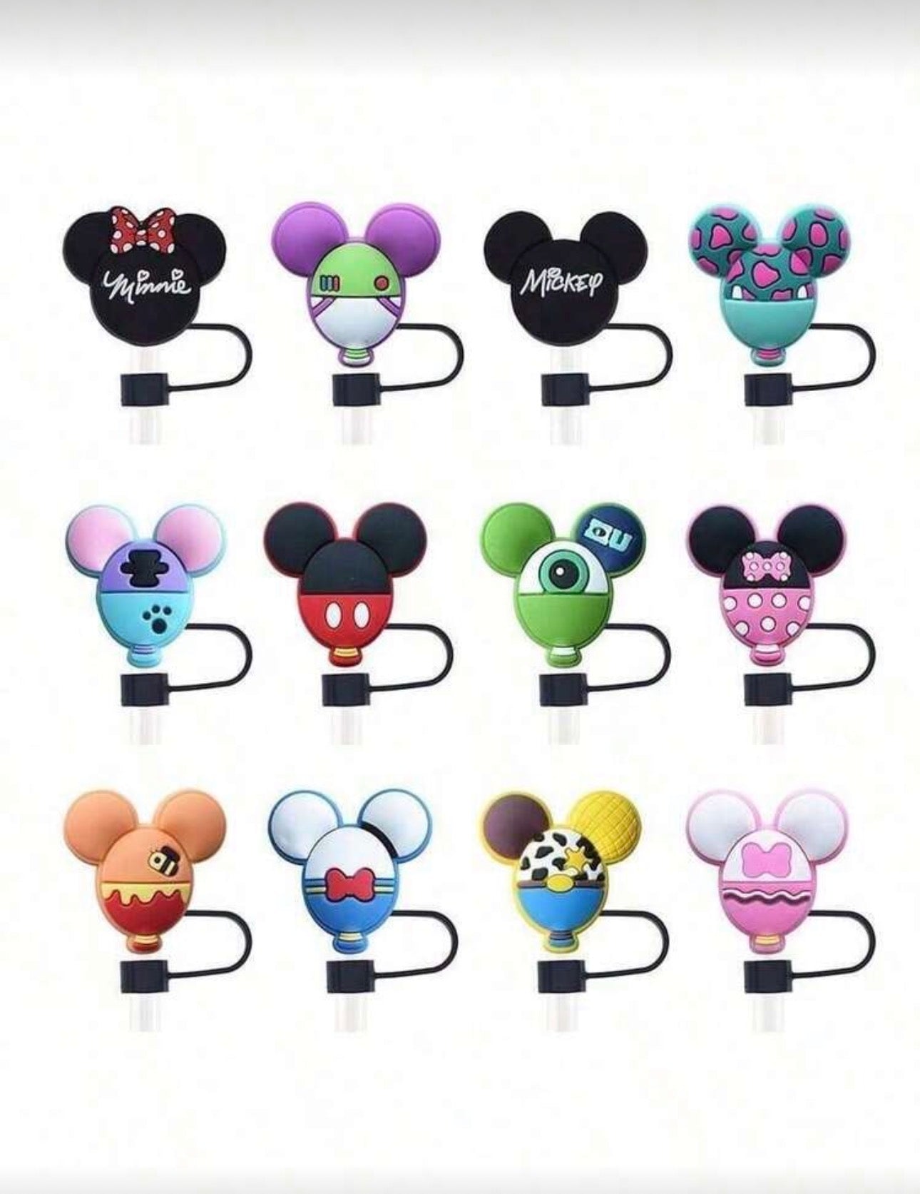 Disney Straw Toppers, set of 12
