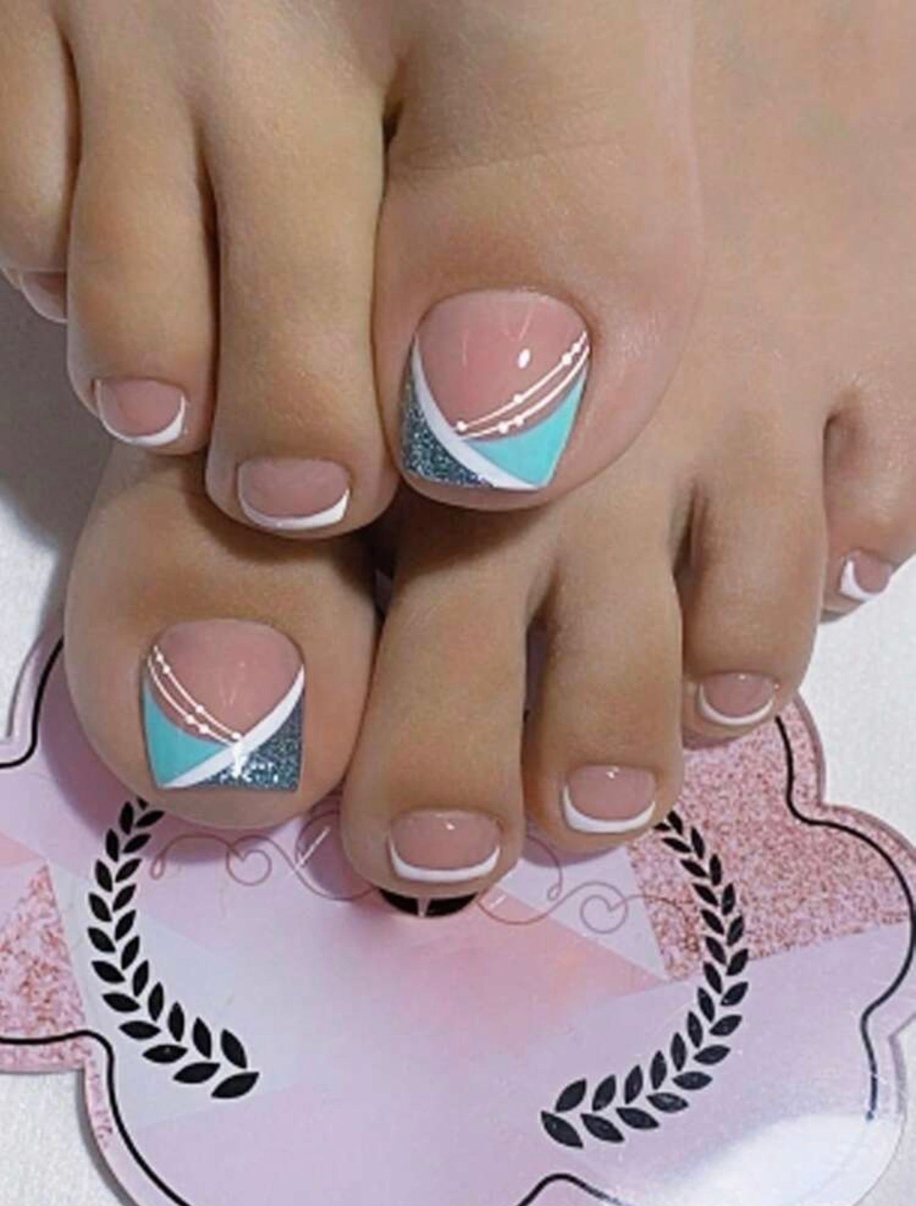 Luxurious Blue Press On Toenails