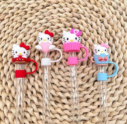 Hello Kitty Straw Toppers, Set of 4