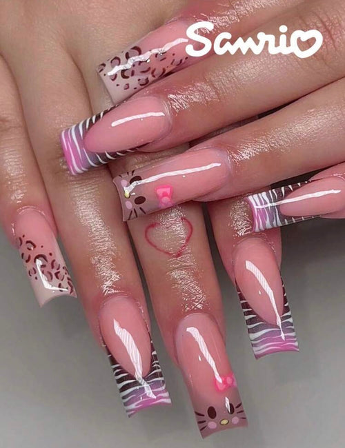 Hello Kitty Animal Safari Press On Nails