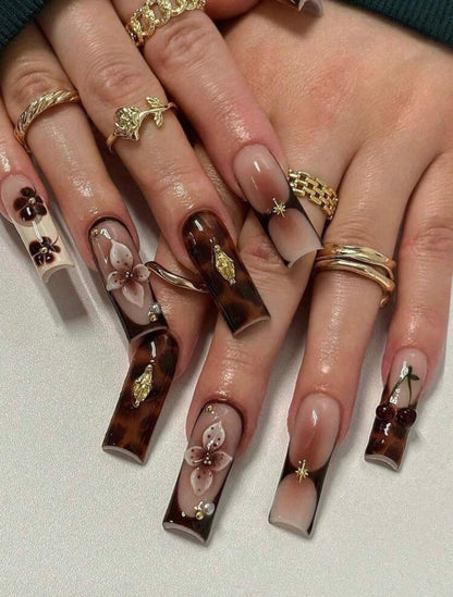 Velvet Coco Press On Nails, Square