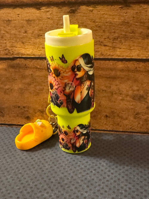 Neon Boho Tumbler Keychain