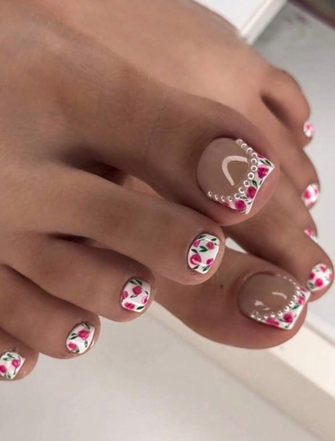 Cherry wood charm press on toenails