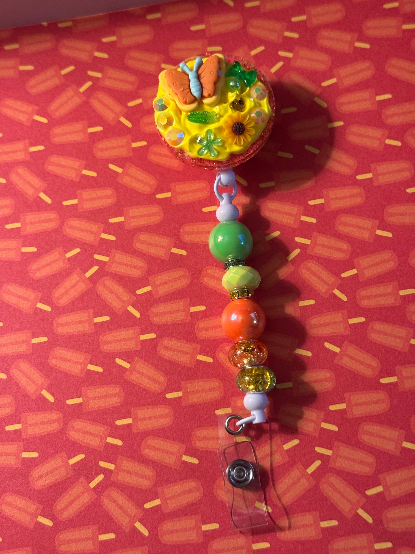Butterfly & Sunflower Badge Reel