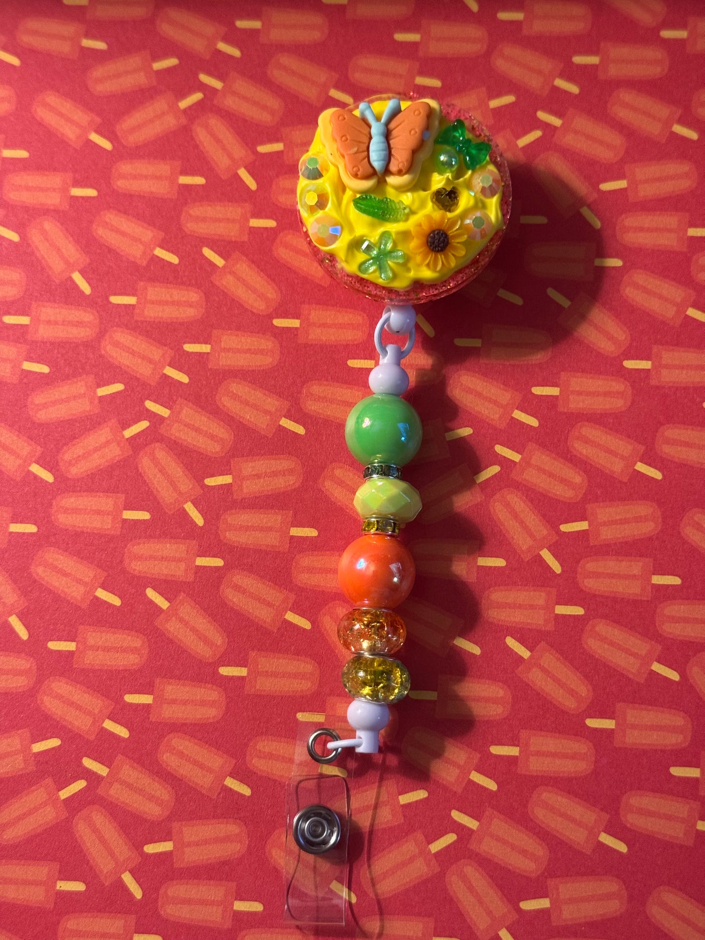 Butterfly & Sunflower Badge Reel