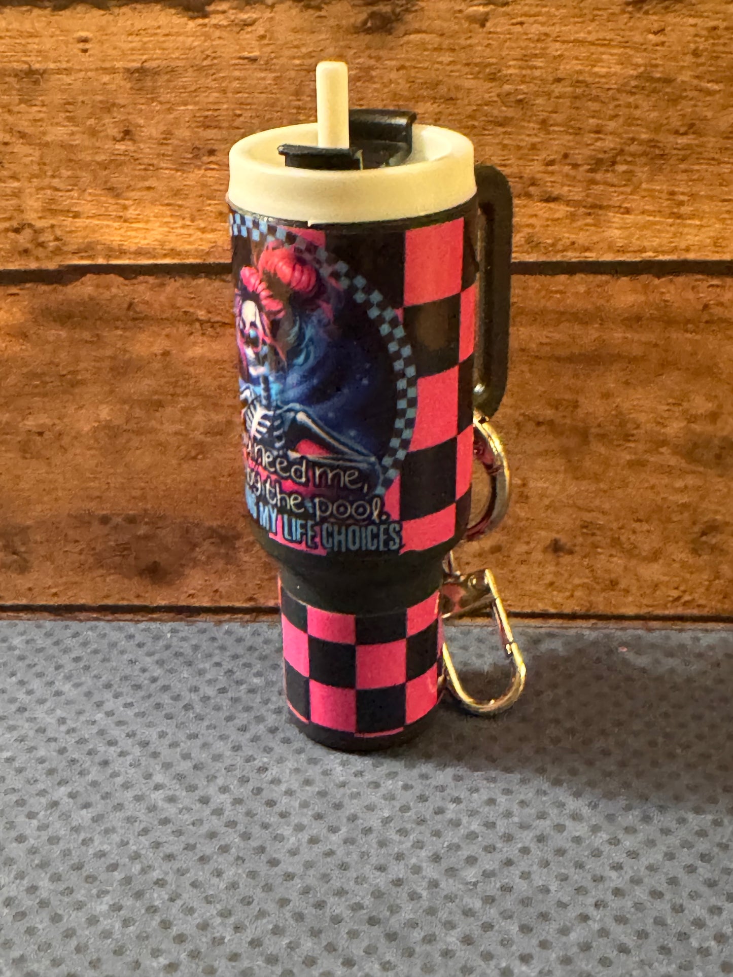 Checkered boss, Mom Tumblr keychain