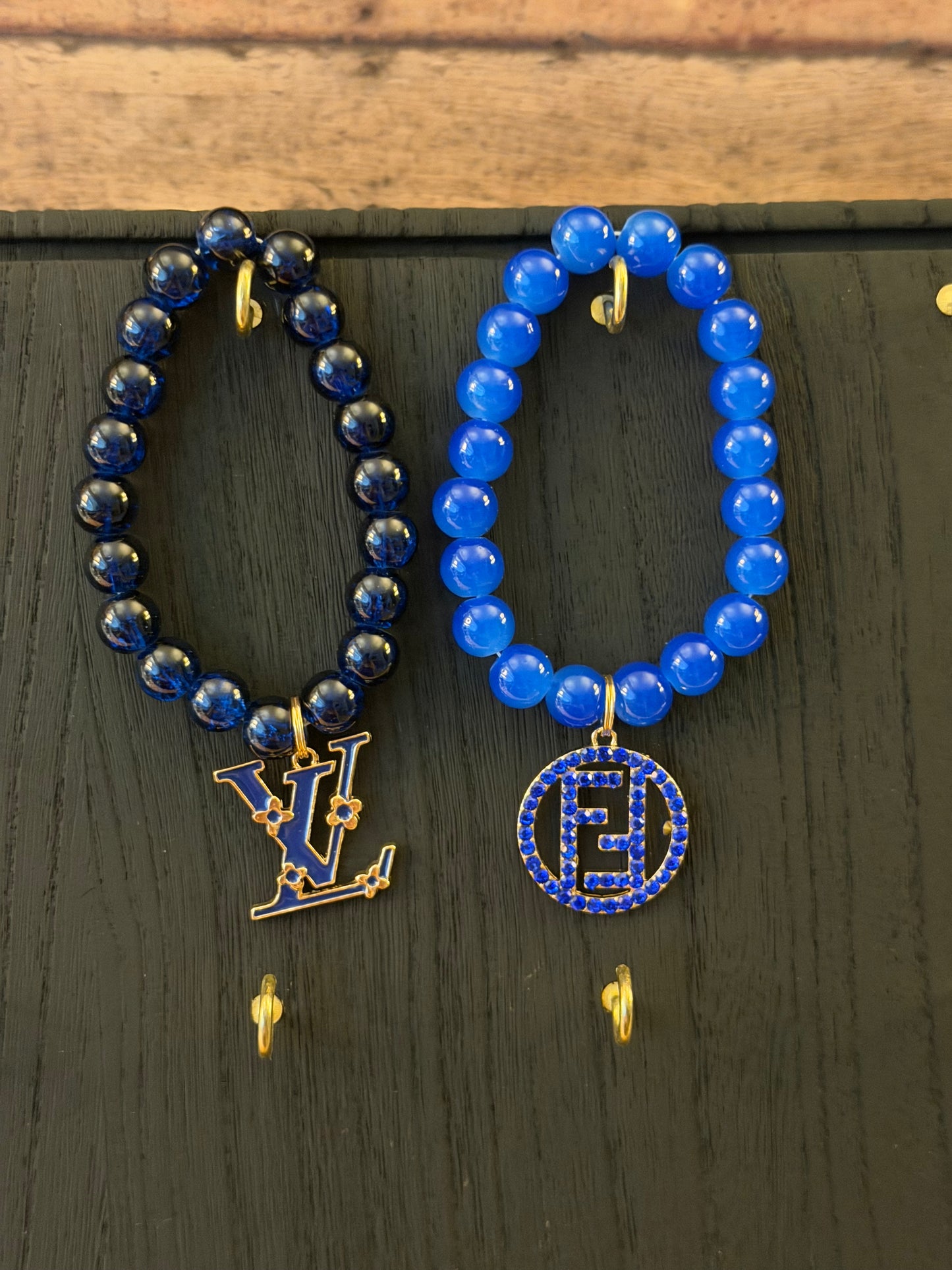 Blue beaded bracelets