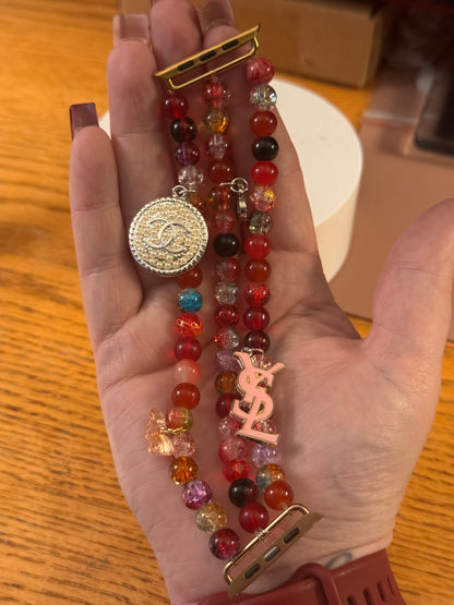 Red Glass Beads Apple Watch Band