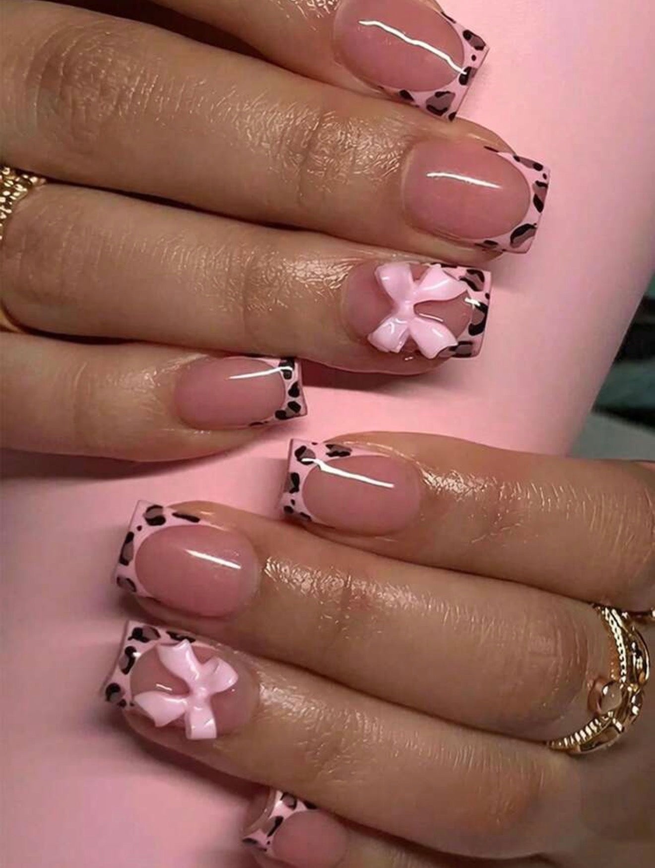 Cheetah French Tip Press Ons
