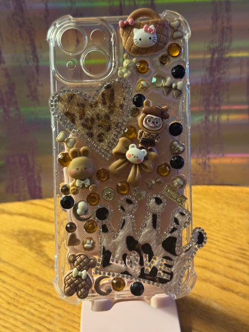 Brown iPhone, 15+ junk phone case