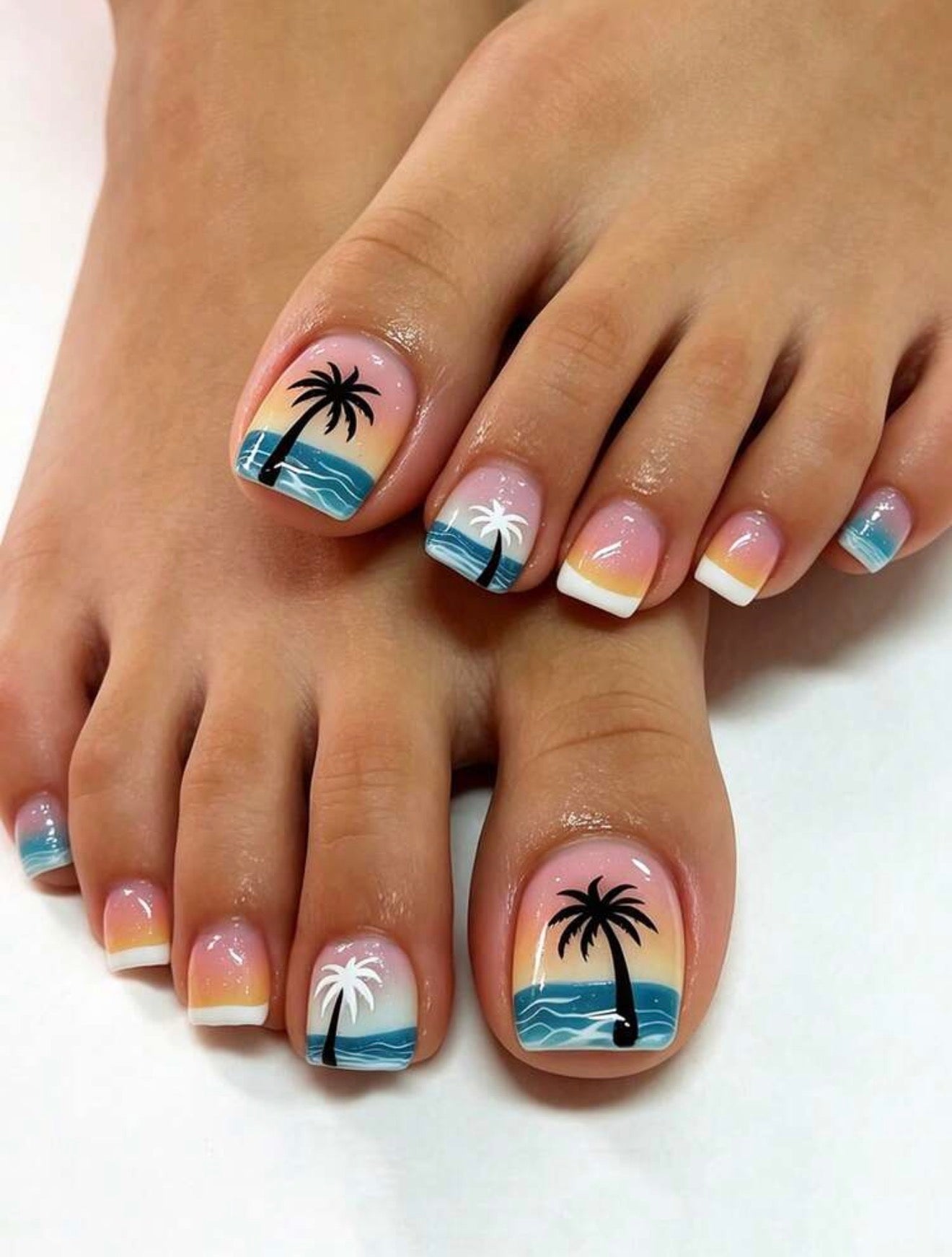 By The Sea Press On Toe Nails