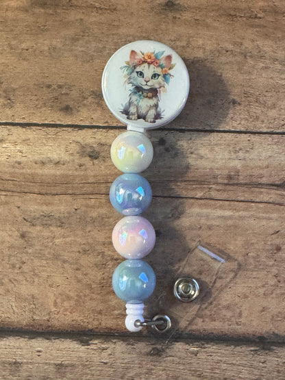 Kitty Badge Reel, Retractable
