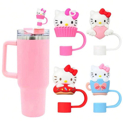 Hello Kitty Straw Toppers, Set of 4