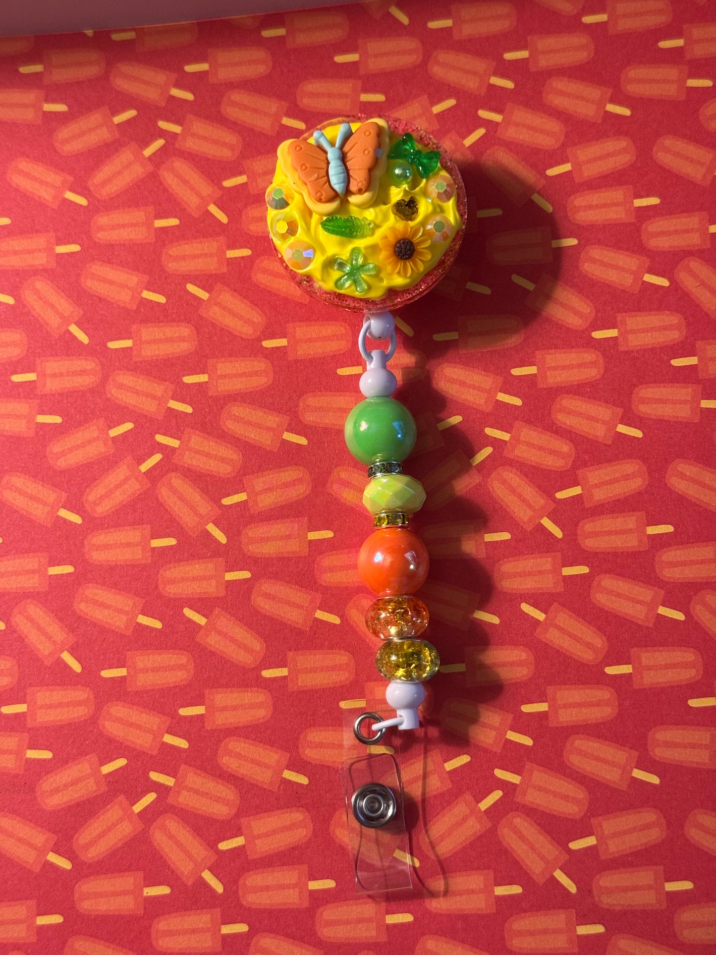 Butterfly & Sunflower Badge Reel