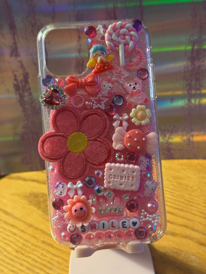 Pink floral, iPhone, 14 Pro Max, junk case