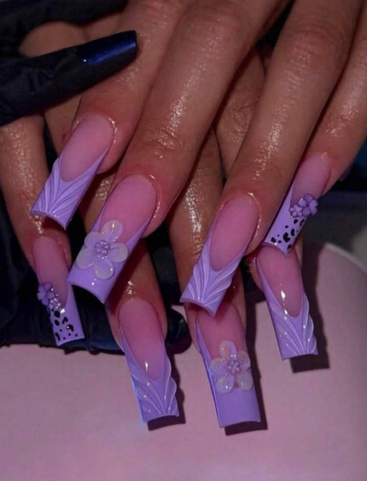 Lavender Bloom Press On Nails