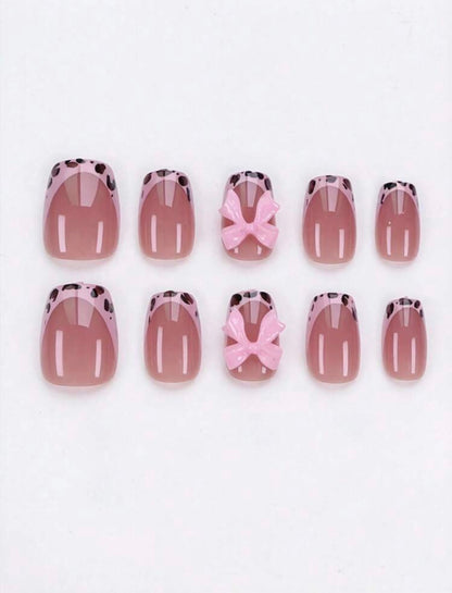 Cheetah French Tip Press Ons