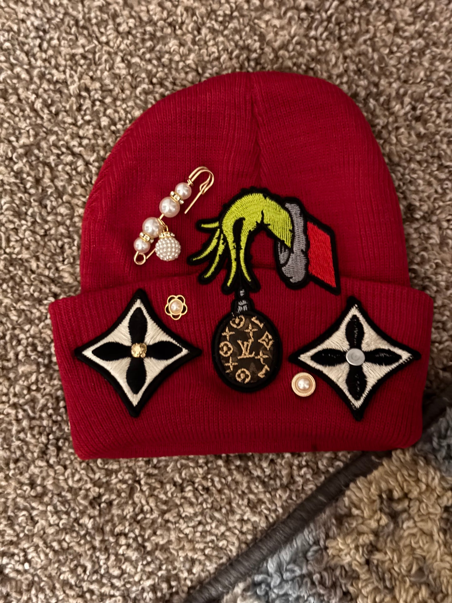 LV Beanie, Grinch, One Size