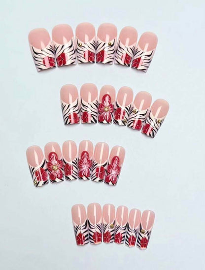 Crimson Safari Press On Nails