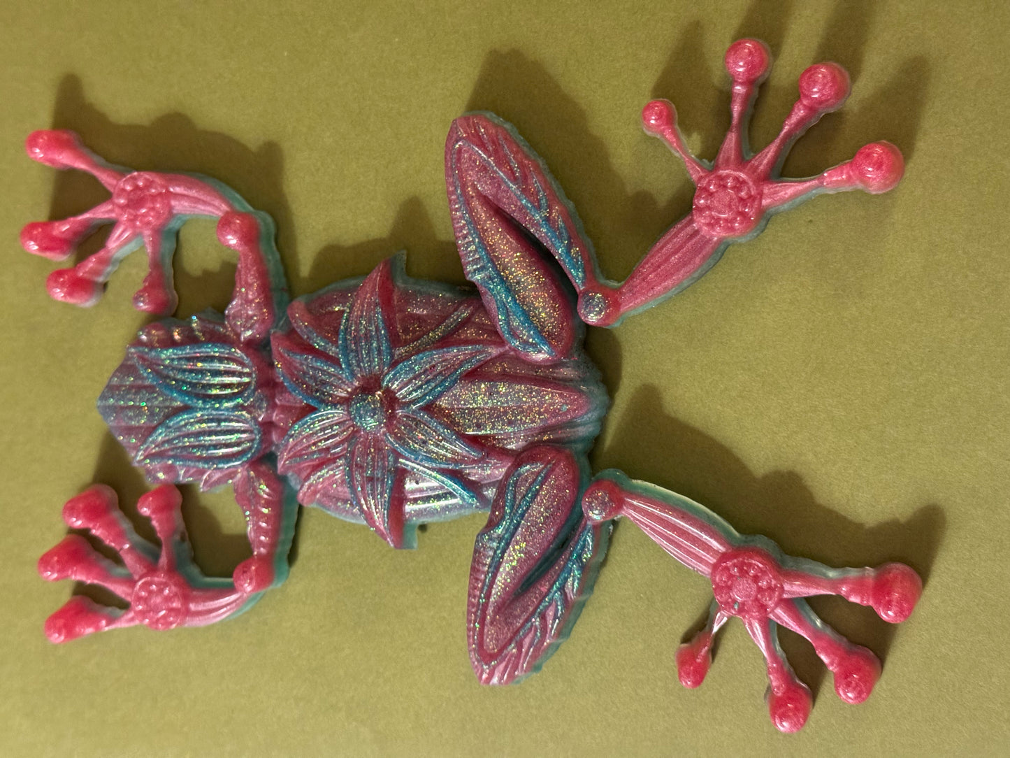 Resin Frog, Red, Pink