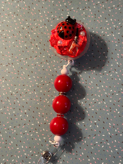 Ladybug badge Reel