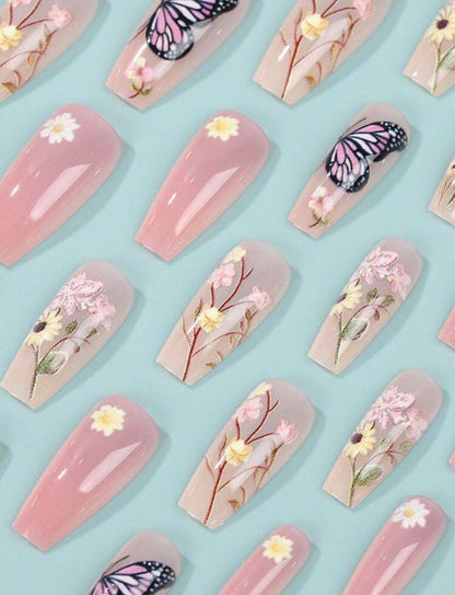 Wild Sunflower Field Press On Nails