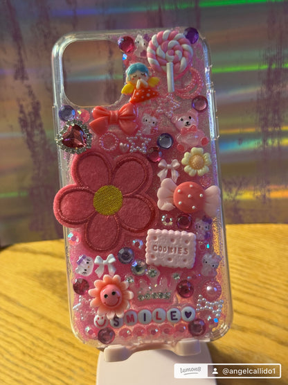 Pink floral, iPhone, 14 Pro Max, junk case