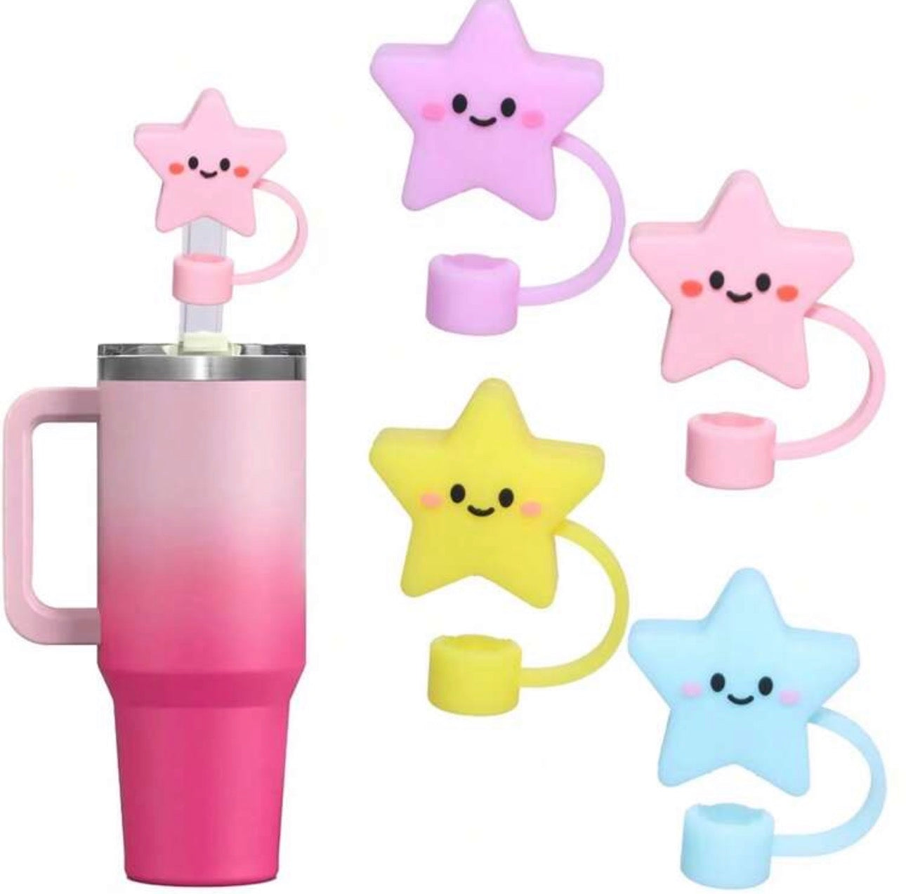Stars Straw Toppers, Set of 4