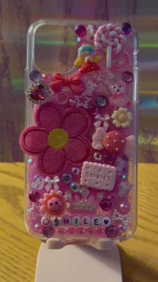 Pink floral, iPhone, 14 Pro Max, junk case